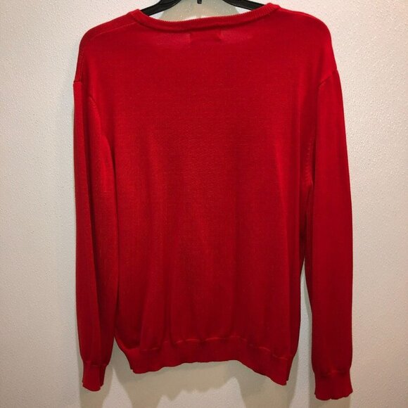 Paul Jones PJ Mens Size XXL Red V Neck Long Sleeve Pullover Red Sweater - Picture 4 of 8